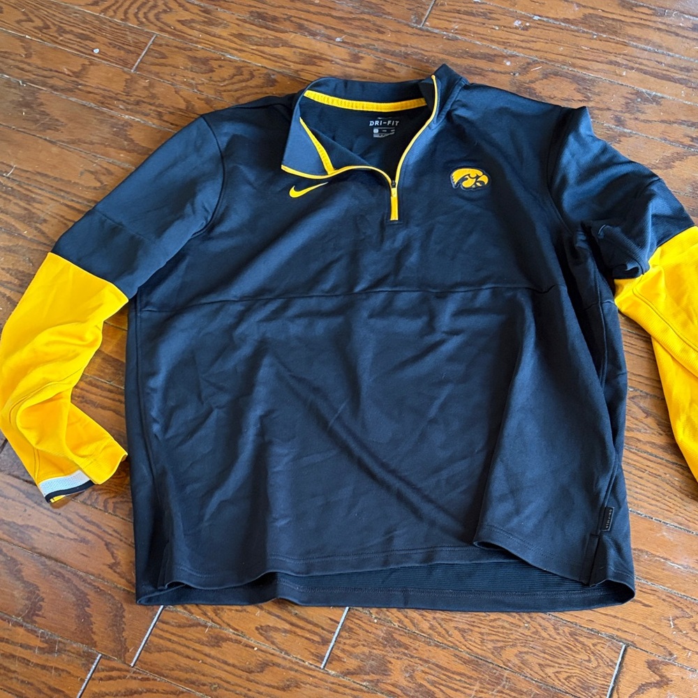 Nike Black and Yellow Iowa Hawkeyes Dri-FIT Quarter-Zip Pullover